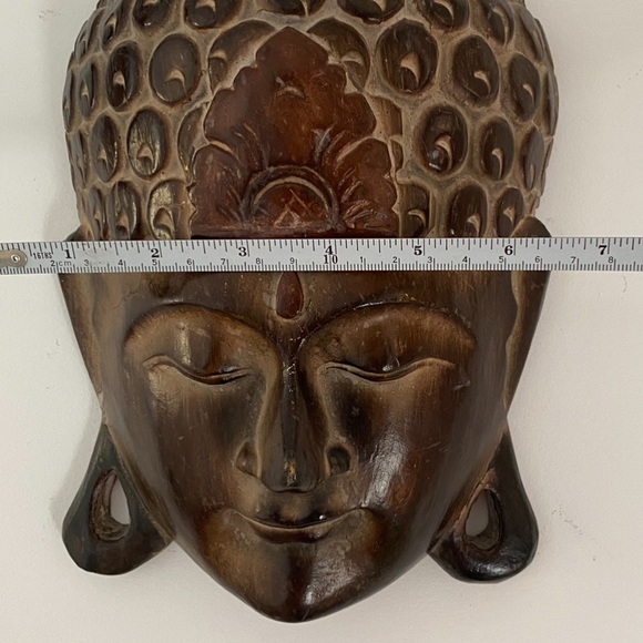 Vintage Tibet Buddha Wood Carved Mask - Picture 5 of 8